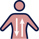 Up and down arrows on human body outline
