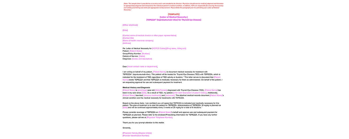Letter of Medical Necessity Template